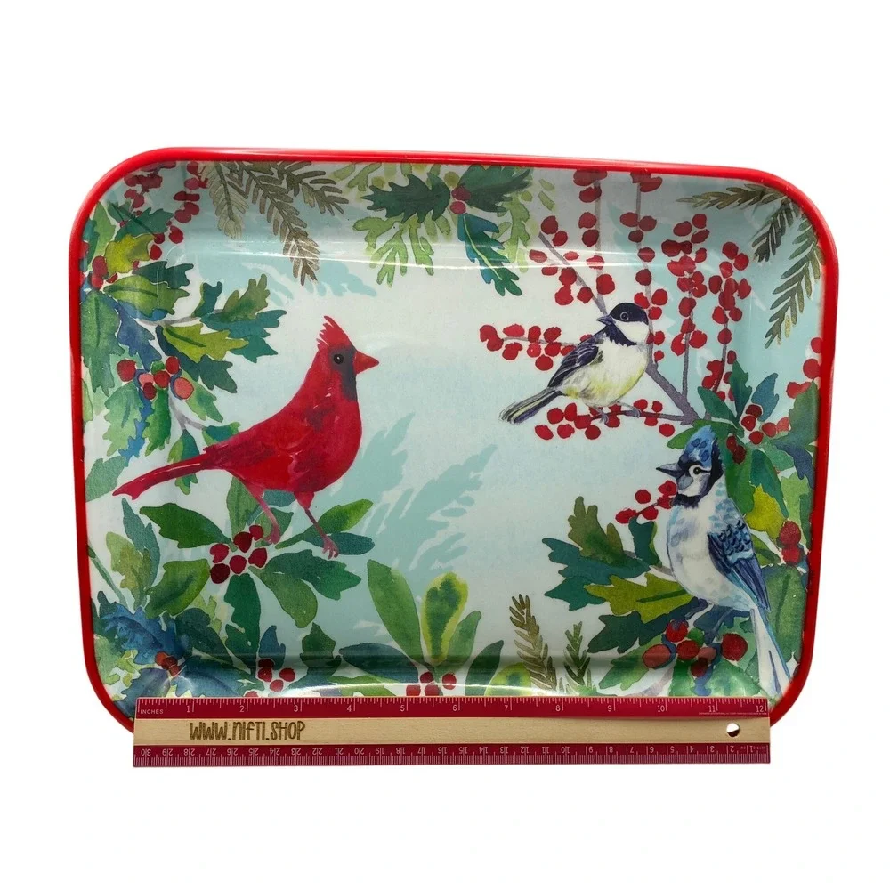 180 Degrees design by Casey Krimmel Melamine Tray Winter Birds Platter